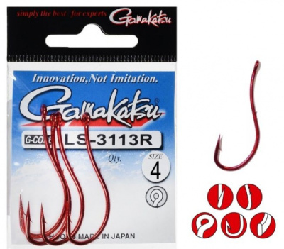 Крючок одинарный Gamakatsu LS-3113R №4 Red Крючок одинарный Gamakatsu LS-3113R №4 Red