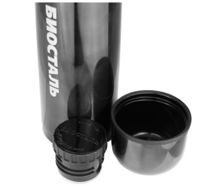 Термос Biostal 1,0л c узким горлом вороненая сталь (5)