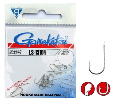 Крючки Gamakatsu LS-1310N, №15, Nickel, (25шт) Крючки Gamakatsu LS-1310N, №15, Nickel, (25шт)