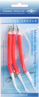Подвеска морская Mikado Gummi Makk Rig 3 x №4/0 Red¶