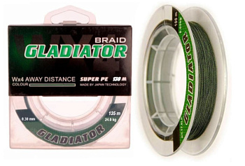Плетеный шнур Gladiator 135м (0.30mm, Зеленый)