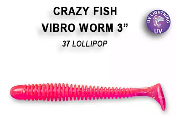 Приманка силиконовая Crazy Fish Vibro Worm 3" 7,5см (11-75-37-6)