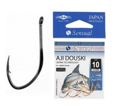 Крючок одинарный Mikado Sensual Aji Douski W/Ring BN №10 Крючок одинарный Mikado Sensual Aji Douski W/Ring BN №10