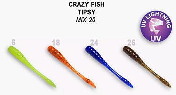 Приманка силиконовая Crazy Fish Tipsy 2" 5см  (9-50-М20-6)