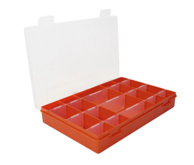 Коробка Следопыт Luno-20 для рыболовных приманок 277*185*42,5мм белый/оранжевый