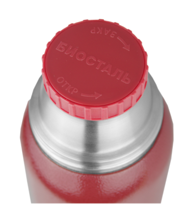 Термос Biostal-Охота 1,2л c узким горлом с 2-мя чашками красный