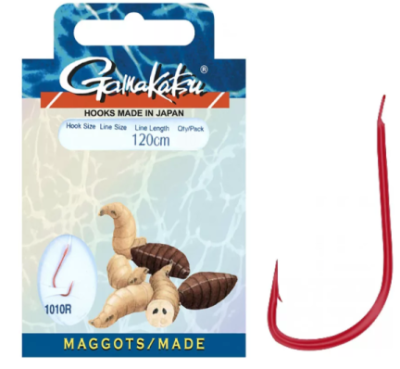Крючок + поводок Gamakatsu BKD-1010R Maggot 120см 0.12мм №12 Крючок + поводок Gamakatsu BKD-1010R Maggot 120см 0.12мм №12