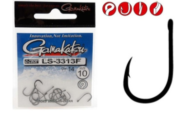 Крючки Gamakatsu LS-3313F, Ring Eye Serie, №10, Black (14шт) Крючки Gamakatsu LS-3313F, Ring Eye Serie, №10, Black (14шт)