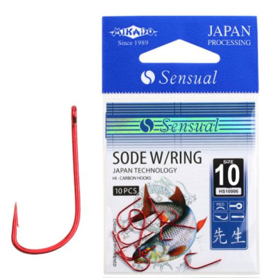 Крючки Mikado Sensual Sode W/Ring, №10 Red (10шт)
