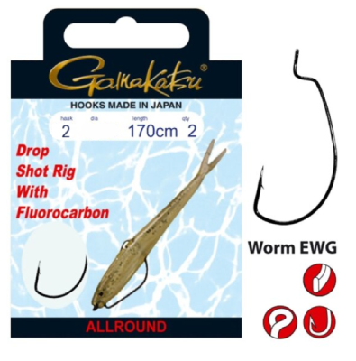 Крючок с поводком Gamakatsu Dropshot Worm EWG 170см №2