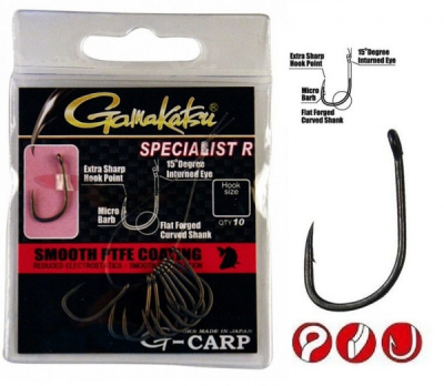 Крючки Gamakatsu G-Carp Specialist R, №12, (10шт)