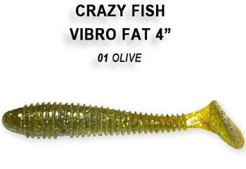 Приманка силиконовая Crazy Fish Vibro Fat 4" 10cм (14-100-1-6)