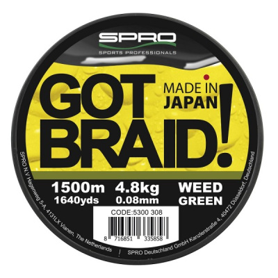 Плетеный шнур Spro Got Braid, 0.16мм, 1500м (Yellow)