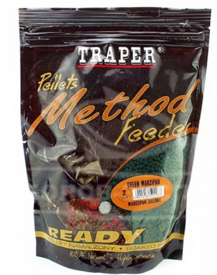Пеллеты Traper Method Feeder, 2mm, 500g, Marcepan zielony