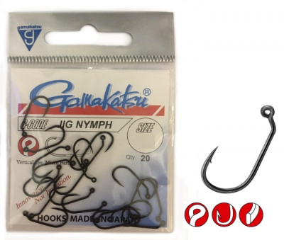 Крючок одинарный Gamakatsu Nymph Jig Black №12