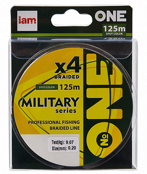 Плетеный шнур Iam №One Military X4 125м Spot color (0.20мм)