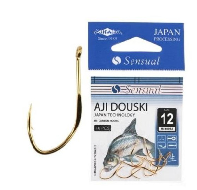Крючки Mikado Sensual Aji Douski W/Ring, №12 G (10шт) Крючки Mikado Sensual Aji Douski W/Ring, №12 G (10шт)