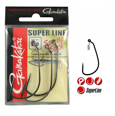 Крючки Gamakatsu Super Line Spring Lock №4/0, (4шт) Крючки Gamakatsu Super Line Spring Lock №4/0, (4шт)
