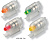 Сигнализатор поклевки SPRO Led-Set 4 цвета (зел,желт,оранж,гол) 5Blister
