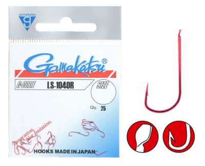 Крючки Gamakatsu LS-1040R, №9, Red, (25шт) Крючки Gamakatsu LS-1040R, №9, Red, (25шт)