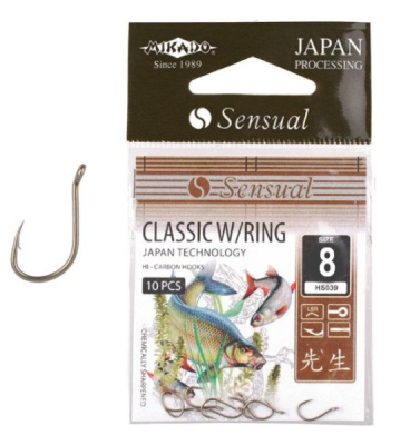 Крючок одинарный Mikado Sensual Classic W/Riing LBR №8 Крючок одинарный Mikado Sensual Classic W/Riing LBR №8