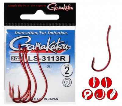 Крючок одинарный Gamakatsu LS-3113R №2 Red Крючок одинарный Gamakatsu LS-3113R №2 Red