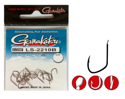 Крючки Gamakatsu LS-2210B, N/L, №14, (17шт) Крючки Gamakatsu LS-2210B, N/L, №14, (17шт)