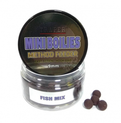 Бойлы-мини Traper Method Feeder, 9mm, 50g, Fish Mix