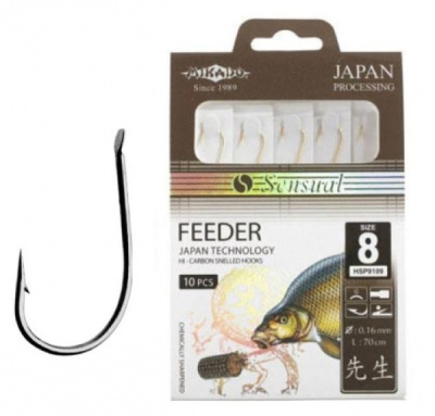 Крючок с поводком Mikado Sensual Feeder BN 0.16мм 70см №8 Крючок с поводком Mikado Sensual Feeder BN 0.16мм 70см №8