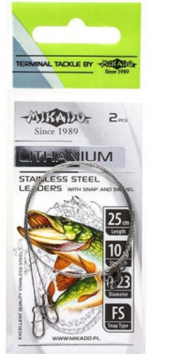 Поводок Mikado Lithanium SM (стальной), 15cm, 10kg(2x25 pc)¶