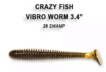 Приманка силиконовая Crazy Fish Vibro Worm 3.4" 8,5см (12-85-26-6)