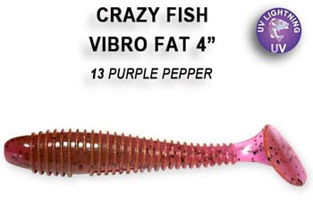 Приманка силиконовая Crazy Fish Vibro Fat 4" 10cм (14-100-13-6)