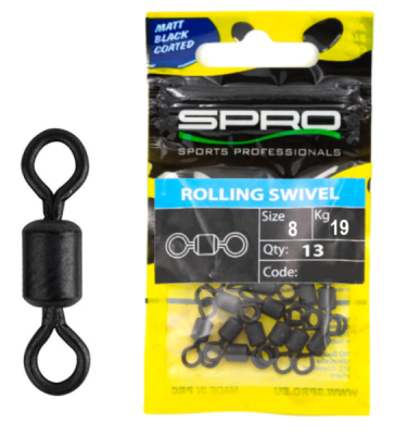 Вертлюг Spro Matt Black Rolling Swivel №8