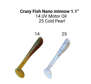 Приманка силиконовая Crazy Fish Nano Minnow 1.1" 2,7см (68-2-14/25-6)