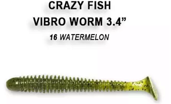 Приманка силиконовая Crazy Fish Vibro Worm Floating 3.4'' 8,5см (12-85-16-6-F)