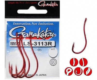 Крючок одинарный Gamakatsu LS-3113R Red №2/0 Крючок одинарный Gamakatsu LS-3113R Red №2/0