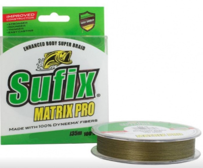 Плетенный шнур Sufix Matrix Pro зеленый 135м 
