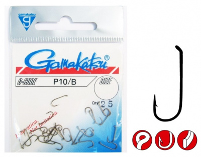 Крючки Gamakatsu Hook P10/B, №10 (25шт) Крючки Gamakatsu Hook P10/B, №10 (25шт)