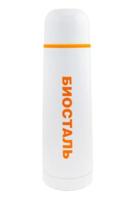 Термос Biostal 0,75л с узким горлом с кнопкой белый