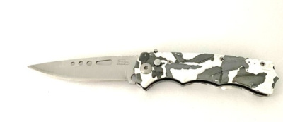 Нож складной Stainless большой камуфляж серый в чехле 