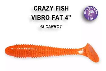 Приманка силиконовая Crazy Fish Vibro Fat 4" 10cм (14-100-18-6)