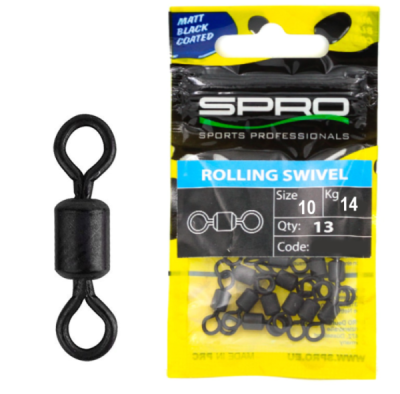 Вертлюг Spro Matt Black Rolling Swivel №10