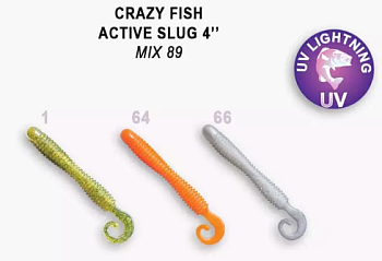 Приманка силиконовая Crazy Fish Active Slug 4" 10см (31-100-M89-6)