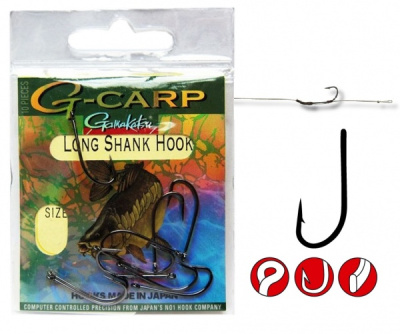 Крючки Gamakatsu G-Carp Long Shank, №8 (10шт) Крючки Gamakatsu G-Carp Long Shank, №8 (10шт)