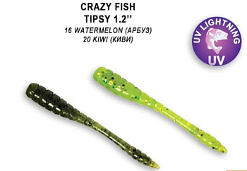 Приманка силиконовая Crazy Fish Tipsy 1.2" 3 см  (69-30-16/20-6)