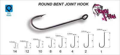 Крючок одинарный Crazy Fish Round Bent Joint Hook RBJH-8 (15шт)