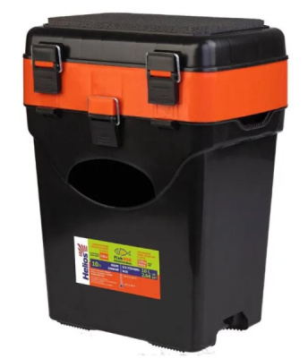 Ящик зимний Helios FishBox двухсекционный оранжевый с двумя стаканами 10л