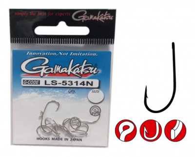 Крючок одинарный Gamakatsu LS-5314N Nickel №12 Крючок одинарный Gamakatsu LS-5314N Nickel №12