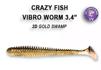 Приманка силиконовая Crazy Fish Vibro Worm 3.4" 8,5см (13-85-2d-6 Кальмар)