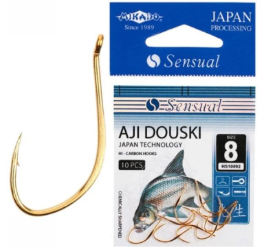 Крючки Mikado Sensual Aji Douski W/Ring, №8 G (10шт) Крючки Mikado Sensual Aji Douski W/Ring, №8 G (10шт)